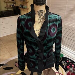 Emporio Armani Black, Green & purple velvet Blazer size 46 Italian = M